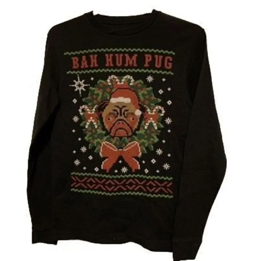 Bah Hum Pug Size Small Knit Sweater